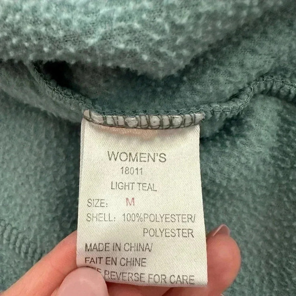 Woolrich Fleece Vest Light Teal Women’s Medium Full Zip Pockets - Picture 5 of 7